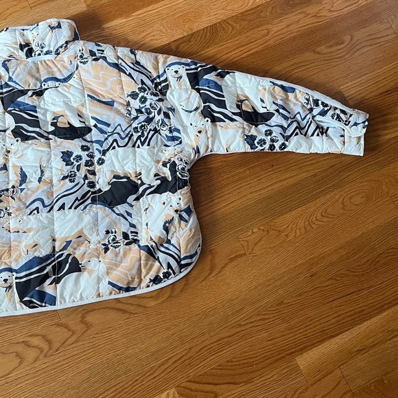 Free People Pippa Printed Packable Puffer Jacket Size  Small Polar Bear NWT - Picture 17 of 17
